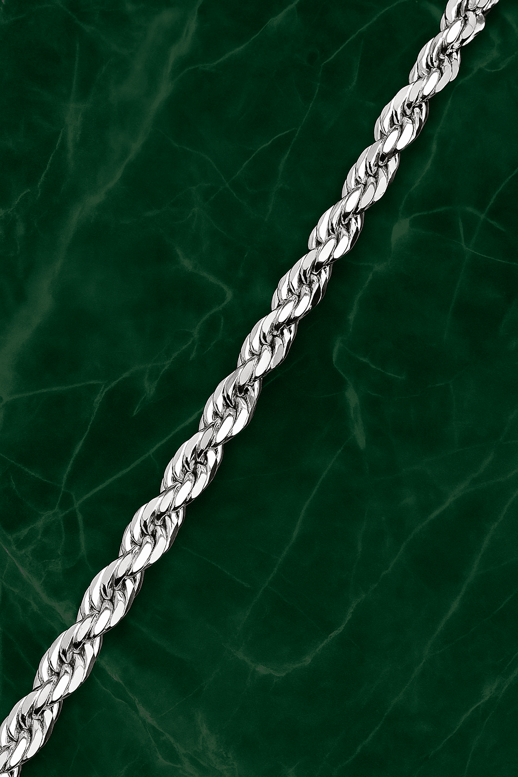 Rope Chain 10 mm - Sterling Silver - Diamond Cut