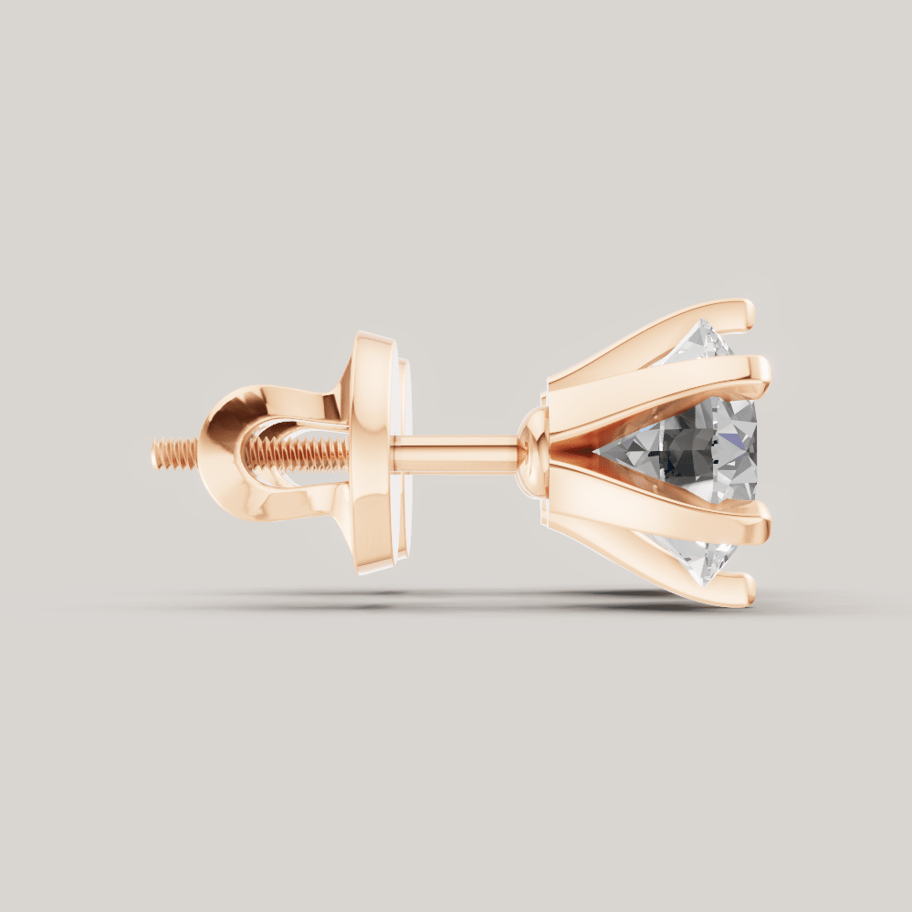 Signature Studs 1 ct per diamant i 14 karat roségull – FUTUR Jewerly