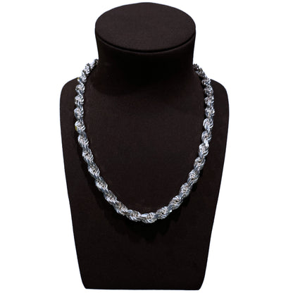 Rope Chain 10 mm - Sterling Silver - Diamond Cut