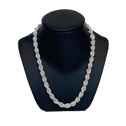 9mm Sterling Silver Rope Chain