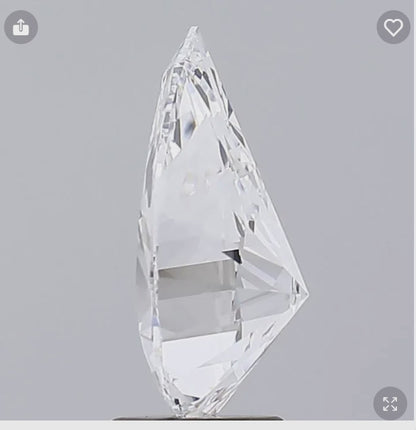 3.59ct Pear shaped - Engagement ring - 18k Yellow gold