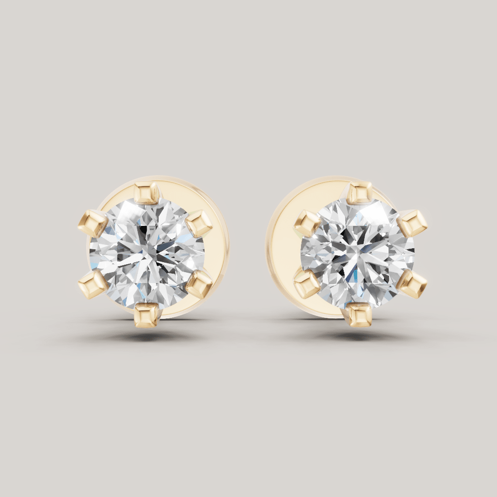 Signature Studs 0,25 ct per diamant i 14 karat gult gull – FUTUR Jewerly