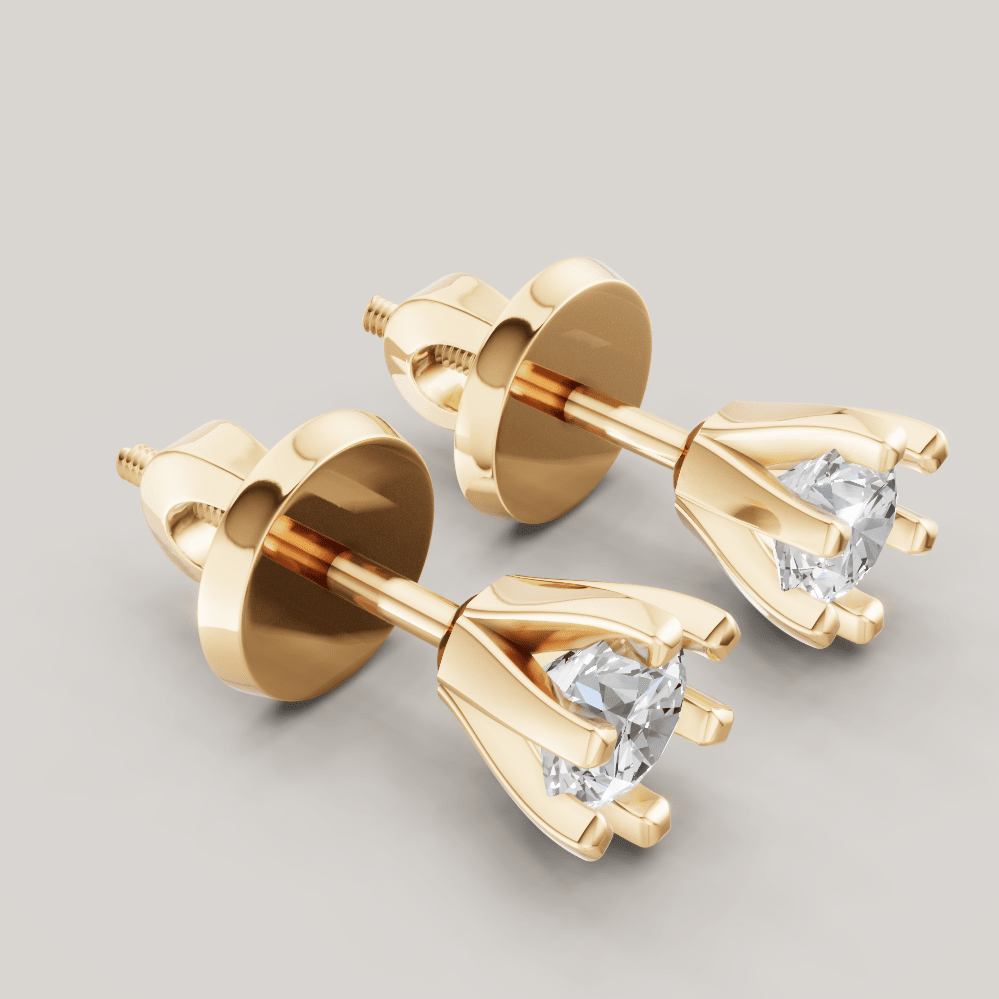 Signature Studs 0,25 ct per diamant i 14 karat gult gull – FUTUR Jewerly