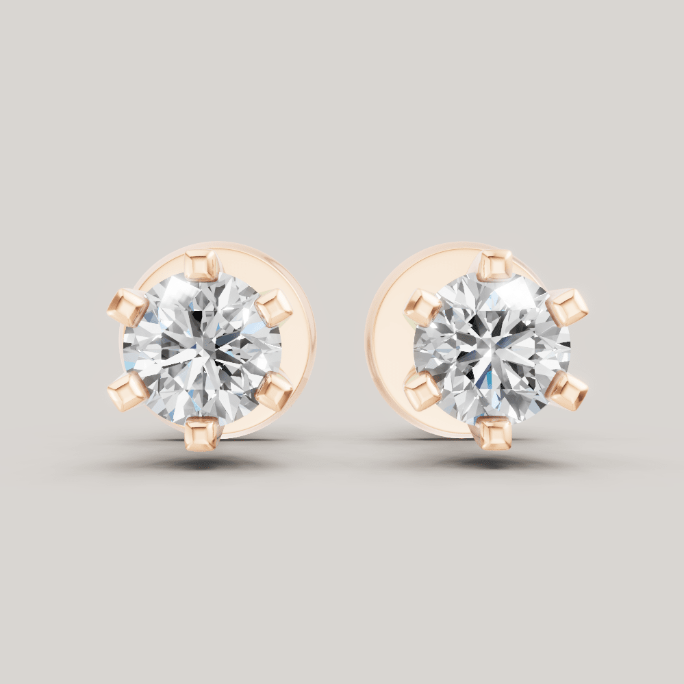 Signature Studs 0,25 ct per diamant i 14 karat roségull – FUTUR Jewerly