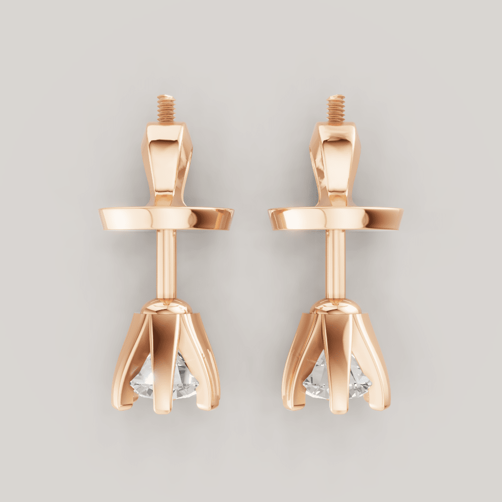 Signature Studs 0,25 ct per diamant i 14 karat roségull – FUTUR Jewerly