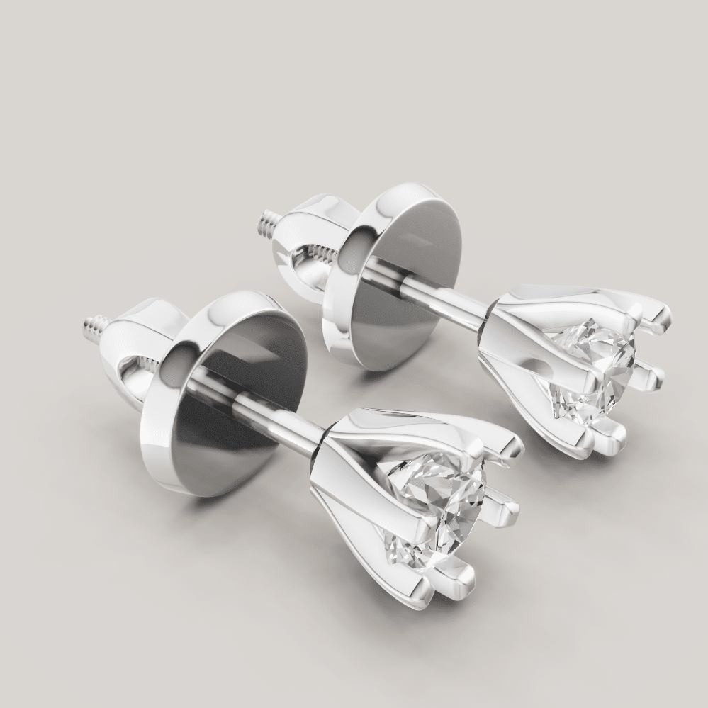 Signature Studs 0,25 ct per diamant i 14 karat hvitt gull – FUTUR Jewerly