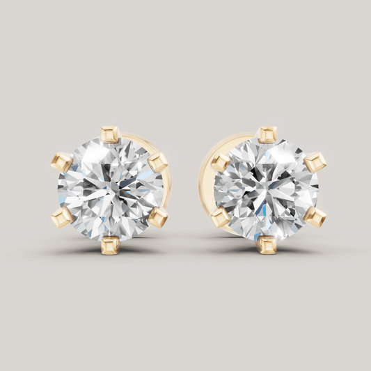 Signature Studs 0,5 ct per diamant i 14 karat gult gull – FUTUR Jewerly