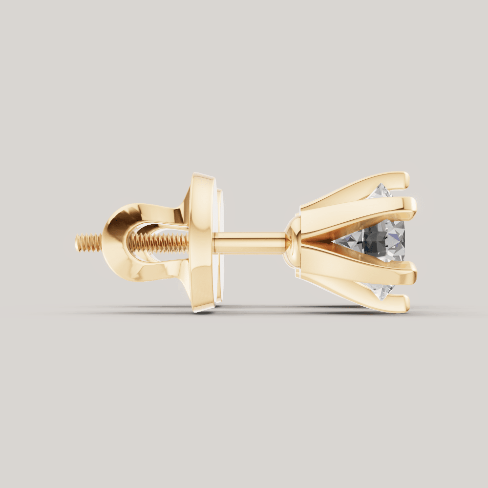 Signature Studs 0,5 ct per diamant i 14 karat gult gull – FUTUR Jewerly
