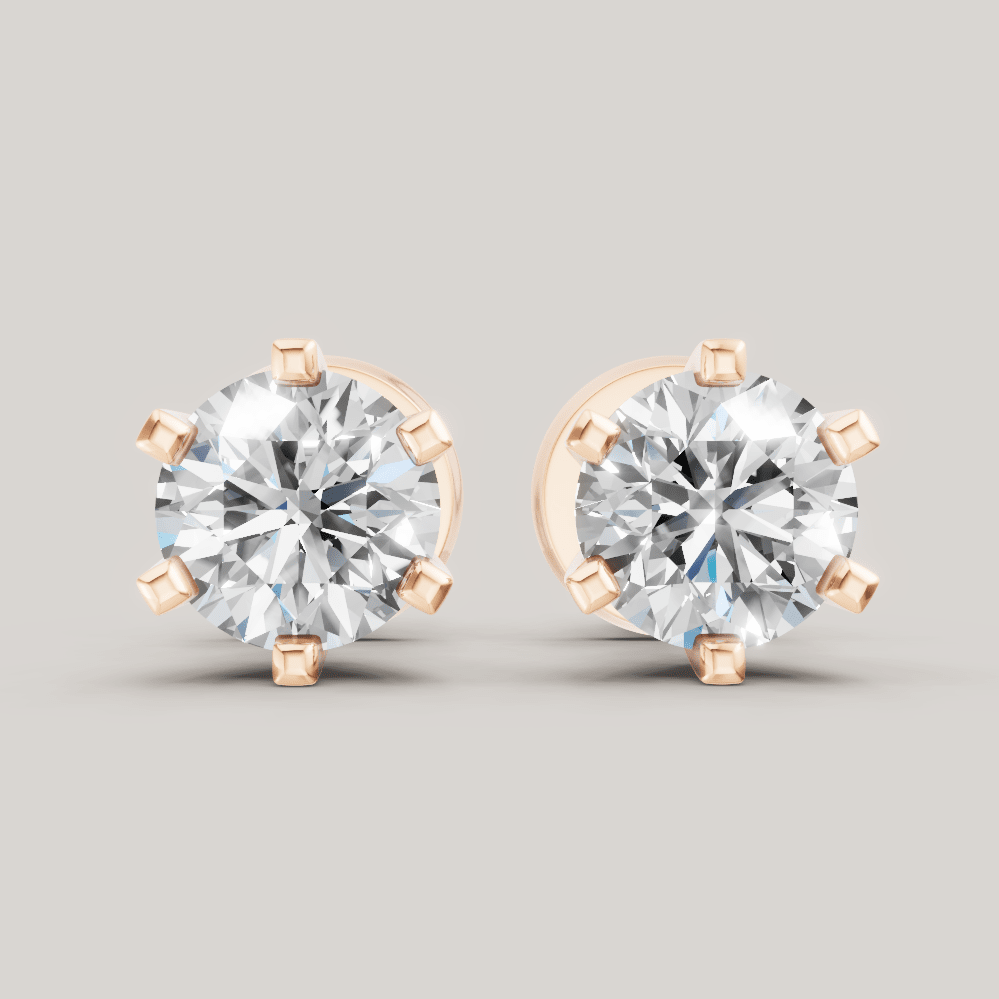 Signature Studs 0,5 ct per diamant i 14 karat roségull – FUTUR Jewerly