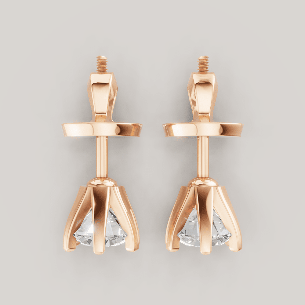 Signature Studs 0,5 ct per diamant i 14 karat roségull – FUTUR Jewerly