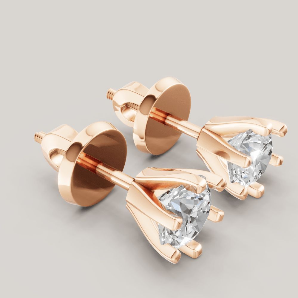 Signature Studs 0,5 ct per diamant i 14 karat roségull – FUTUR Jewerly