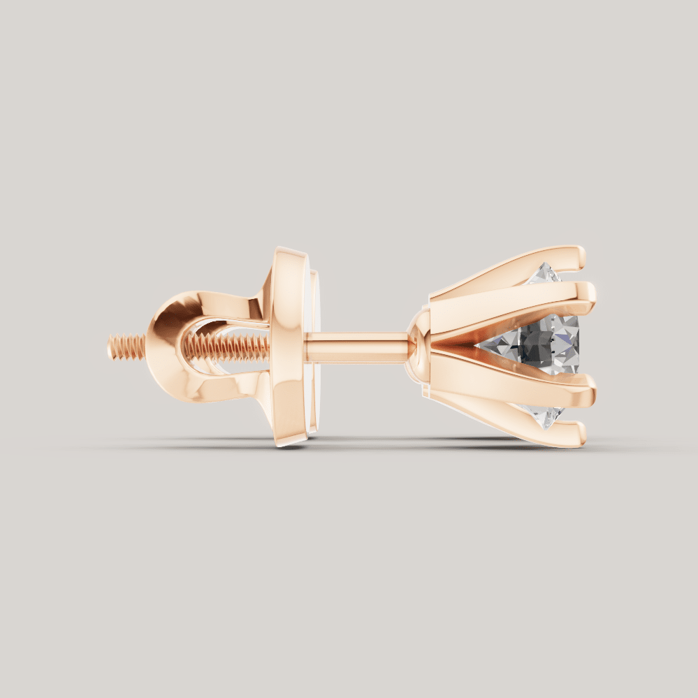 Signature Studs 0,5 ct per diamant i 14 karat roségull – FUTUR Jewerly