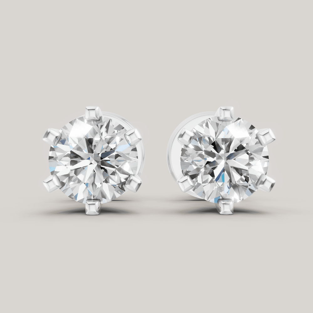 Signature Studs 0,5 ct per diamant i 14 karat hvitt gull – FUTUR Jewerly