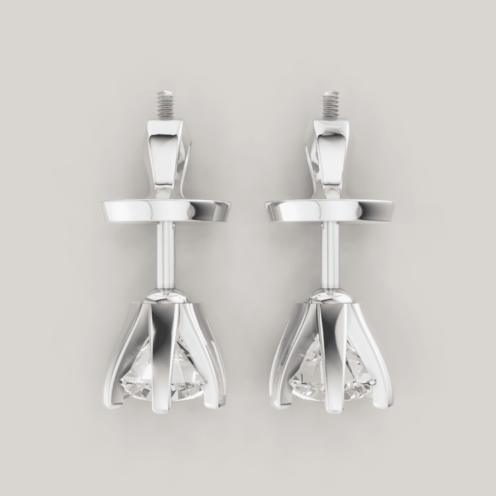 Signature Studs 0,5 ct per diamant i 14 karat hvitt gull – FUTUR Jewerly