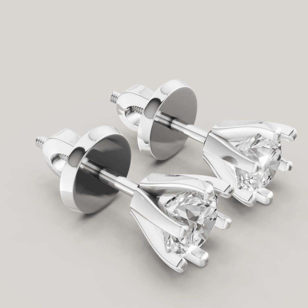 Signature Studs 0,5 ct per diamant i 14 karat hvitt gull – FUTUR Jewerly