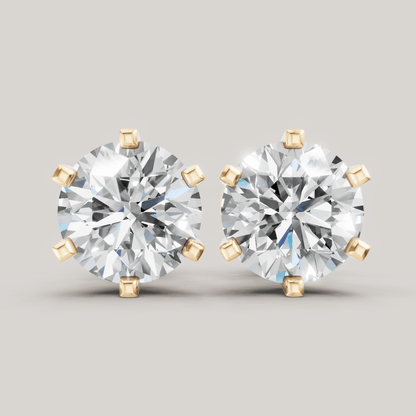Signature Studs 1 ct per diamant i 14 karat gult gull – FUTUR Jewerly