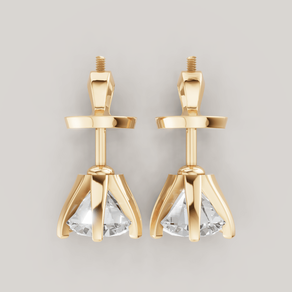 Signature Studs 1 ct per diamant i 14 karat gult gull – FUTUR Jewerly