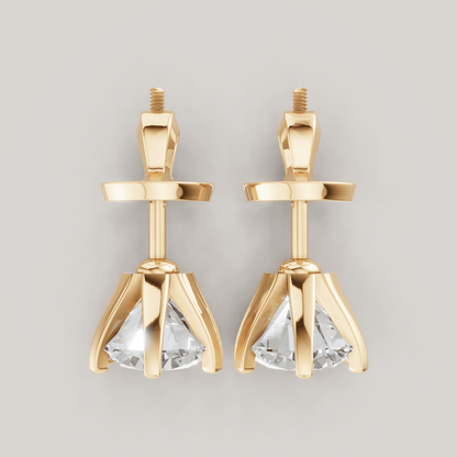 Signature Studs 1 ct per diamant i 14 karat gult gull – FUTUR Jewerly