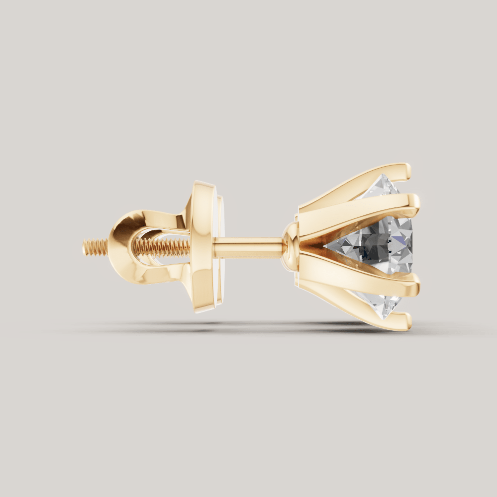 Signature Studs 1 ct per diamant i 14 karat gult gull – FUTUR Jewerly