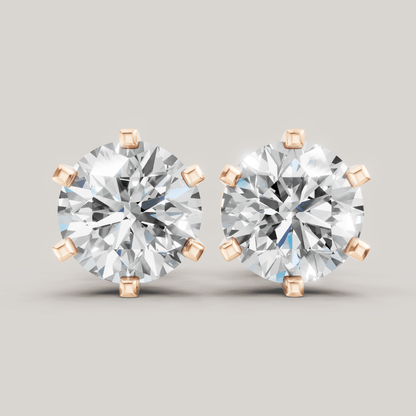 Signature Studs 1 ct per diamant i 14 karat roségull – FUTUR Jewerly