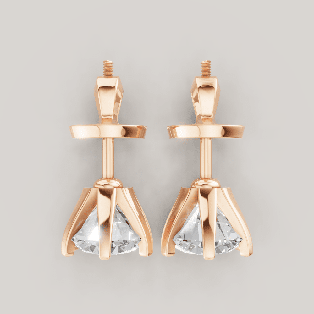 Signature Studs 1 ct per diamant i 14 karat roségull – FUTUR Jewerly