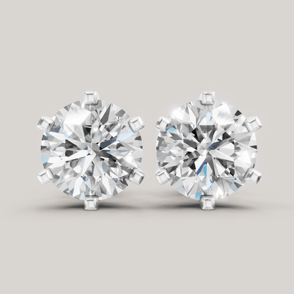 Signature Studs 1 ct per diamant i 14 karat hvitt gull – FUTUR Jewerly