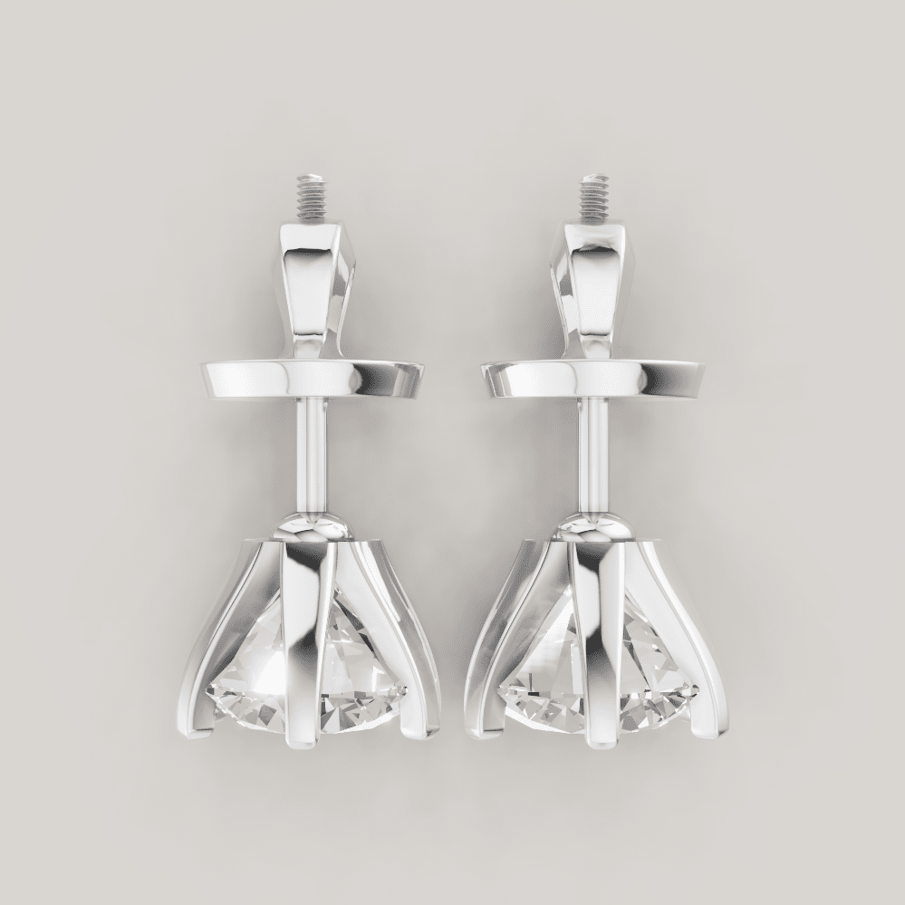 Signature Studs 1 ct per diamant i 14 karat hvitt gull – FUTUR Jewerly