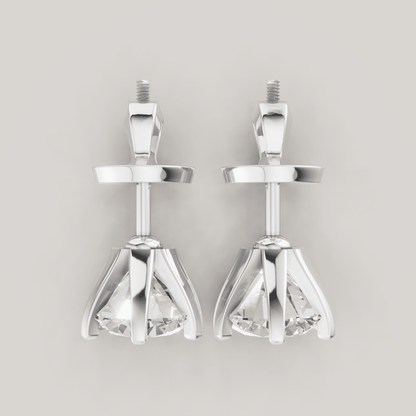 Signature Studs 1 ct per diamant i 14 karat hvitt gull – FUTUR Jewerly