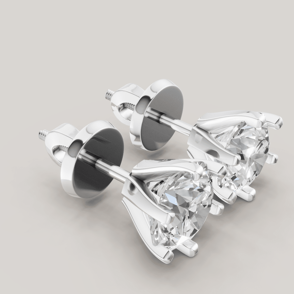 Signature Studs 1 ct per diamant i 14 karat hvitt gull – FUTUR Jewerly