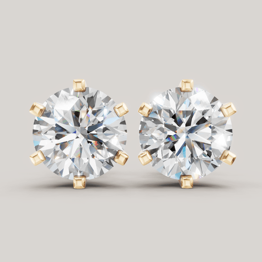 Signature Studs 2 ct per diamant i 14 karat gult gull – FUTUR Jewerly