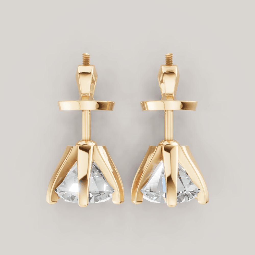 Signature Studs 2 ct per diamant i 14 karat gult gull – FUTUR Jewerly