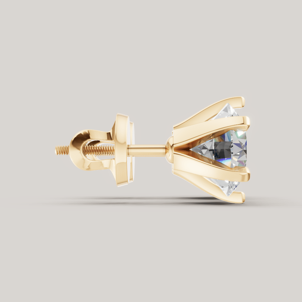 Signature Studs 2 ct per diamant i 14 karat gult gull – FUTUR Jewerly