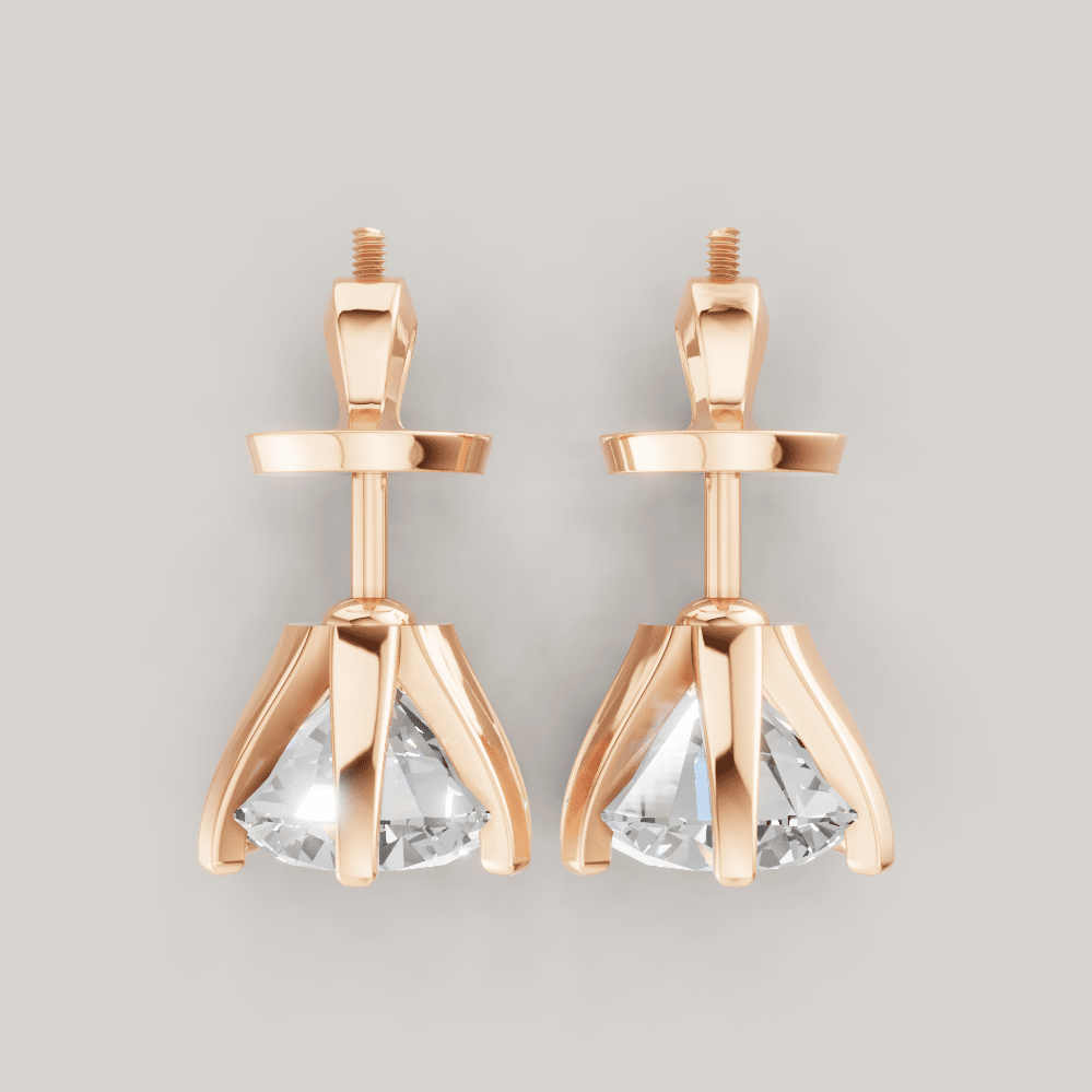 Signature Studs 2 ct per diamant i 14 karat roségull – FUTUR Jewerly