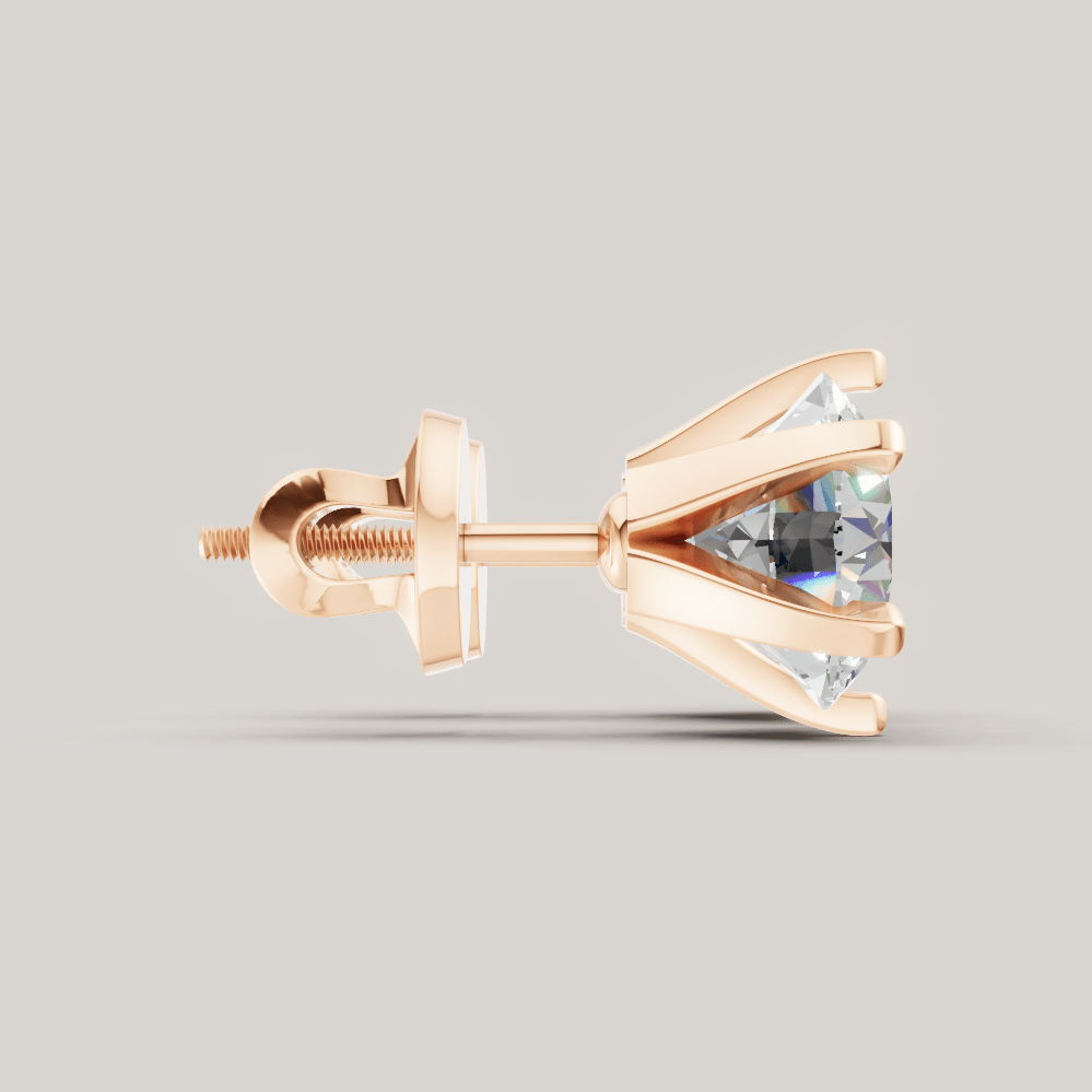 Signature Studs 2 ct per diamant i 14 karat roségull – FUTUR Jewerly
