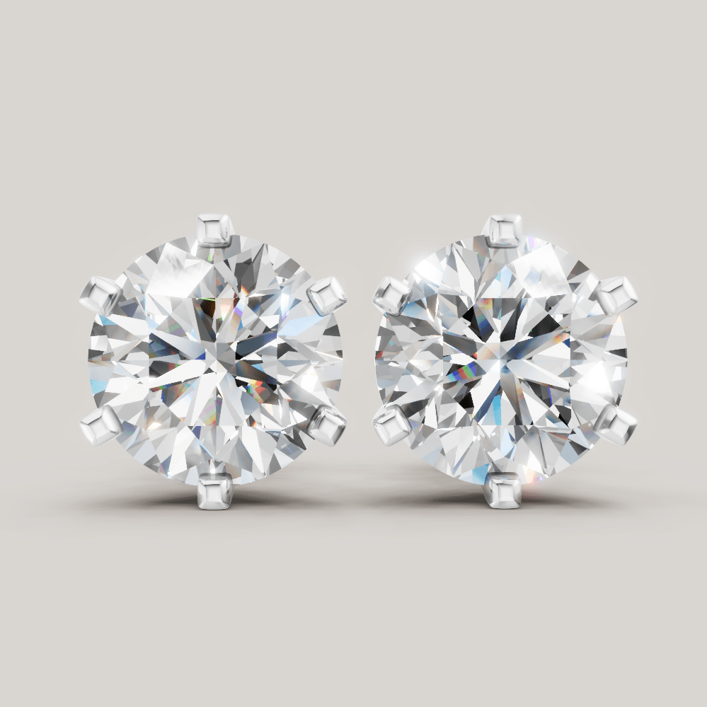 Signature Studs 2 ct per diamant i 14 karat hvitt gull – FUTUR Jewerly