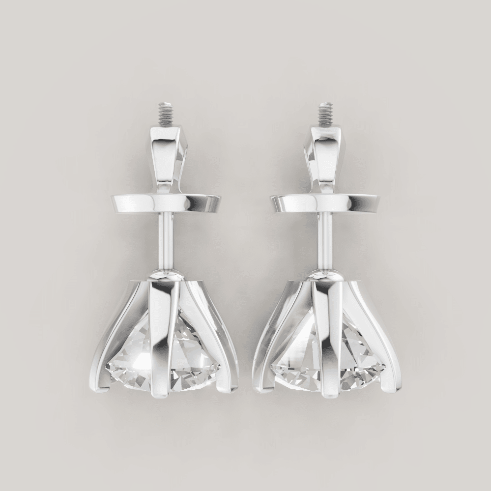 Signature Studs 2 ct per diamant i 14 karat hvitt gull – FUTUR Jewerly
