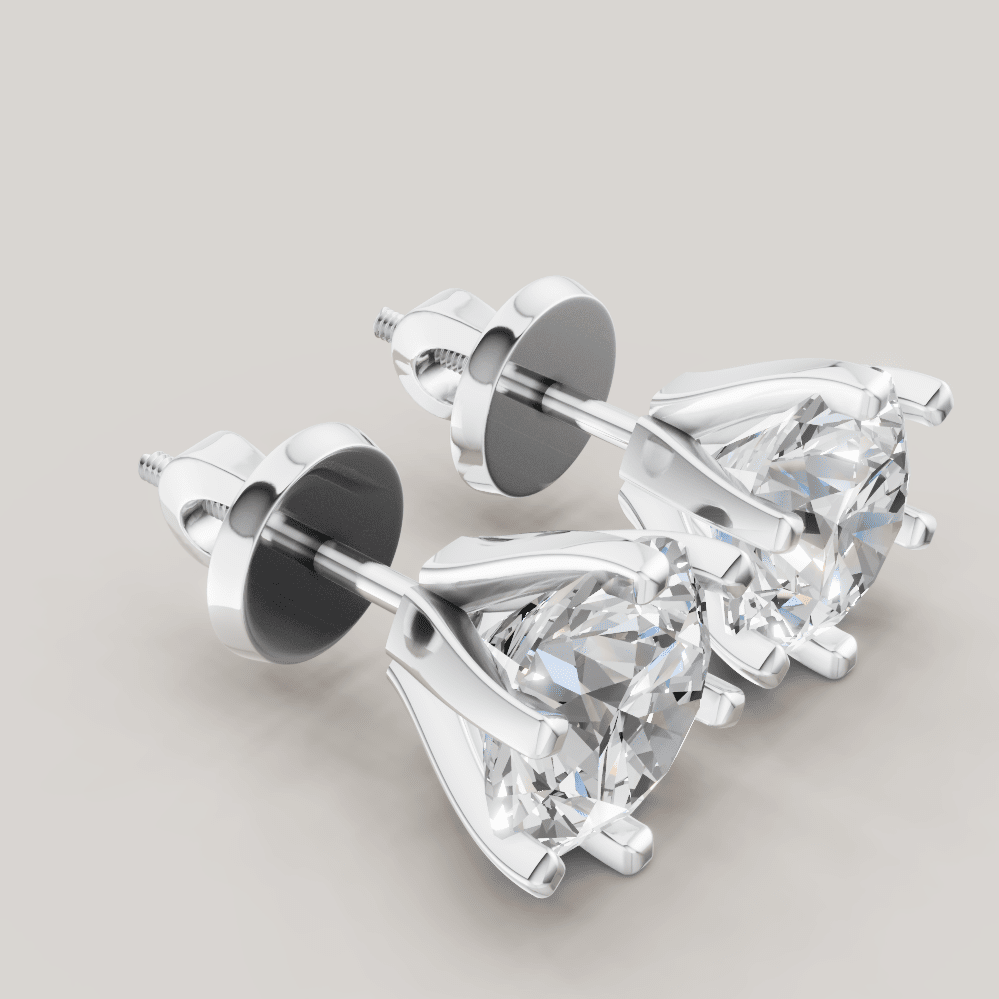 Signature Studs 2 ct per diamant i 14 karat hvitt gull – FUTUR Jewerly