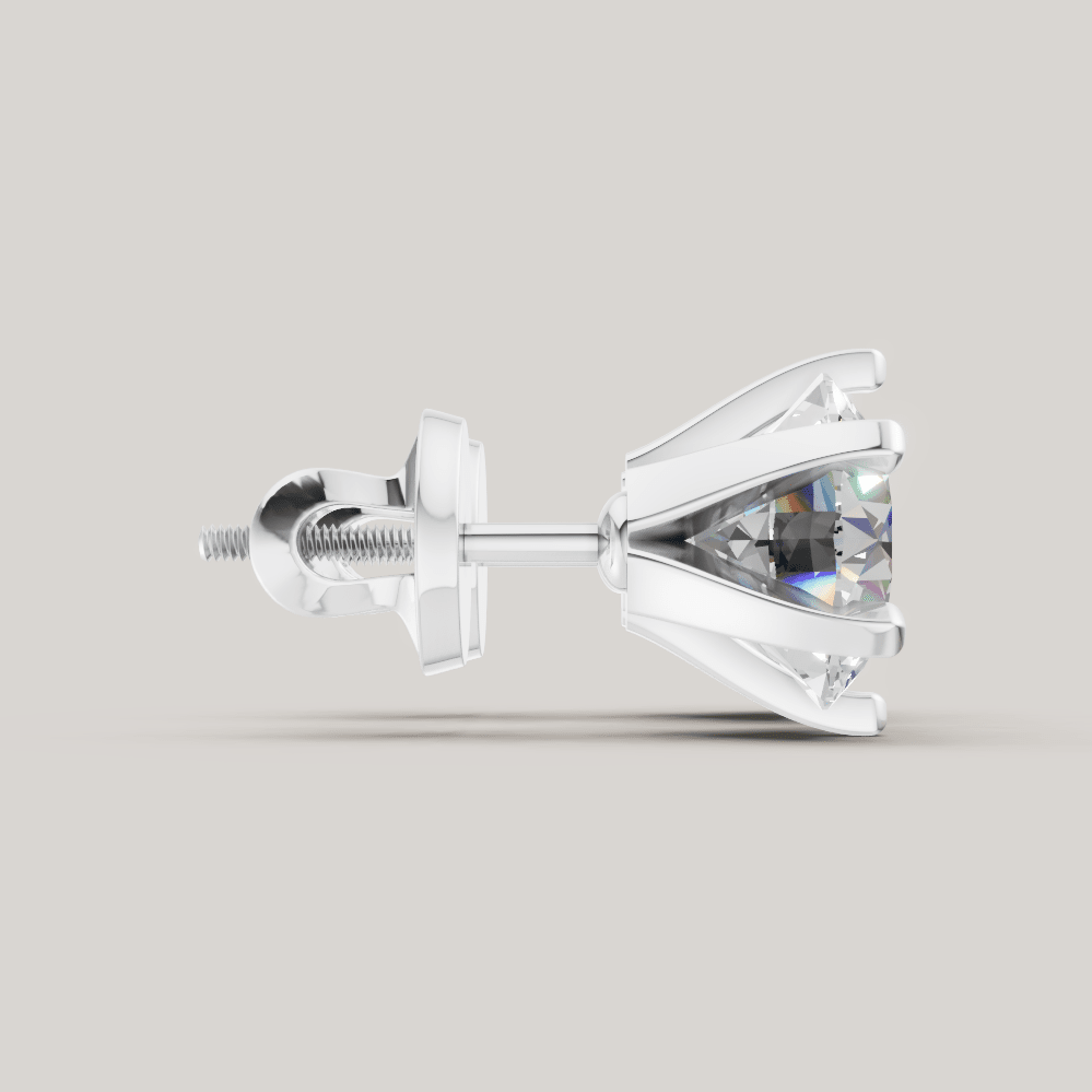 Signature Studs 2 ct per diamant i 14 karat hvitt gull – FUTUR Jewerly