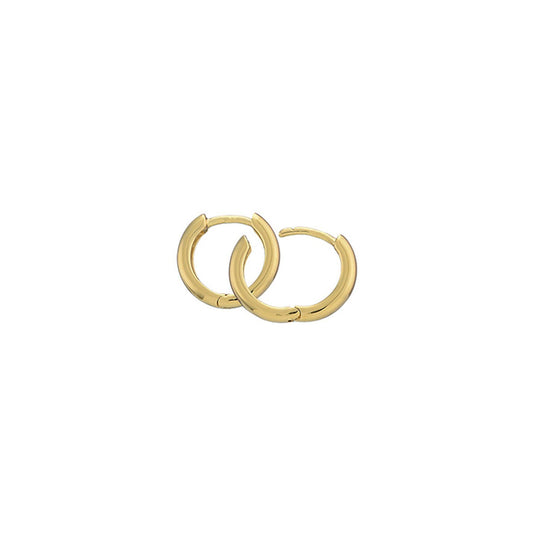 Gold Plated Silver Hoops - 12.5mm