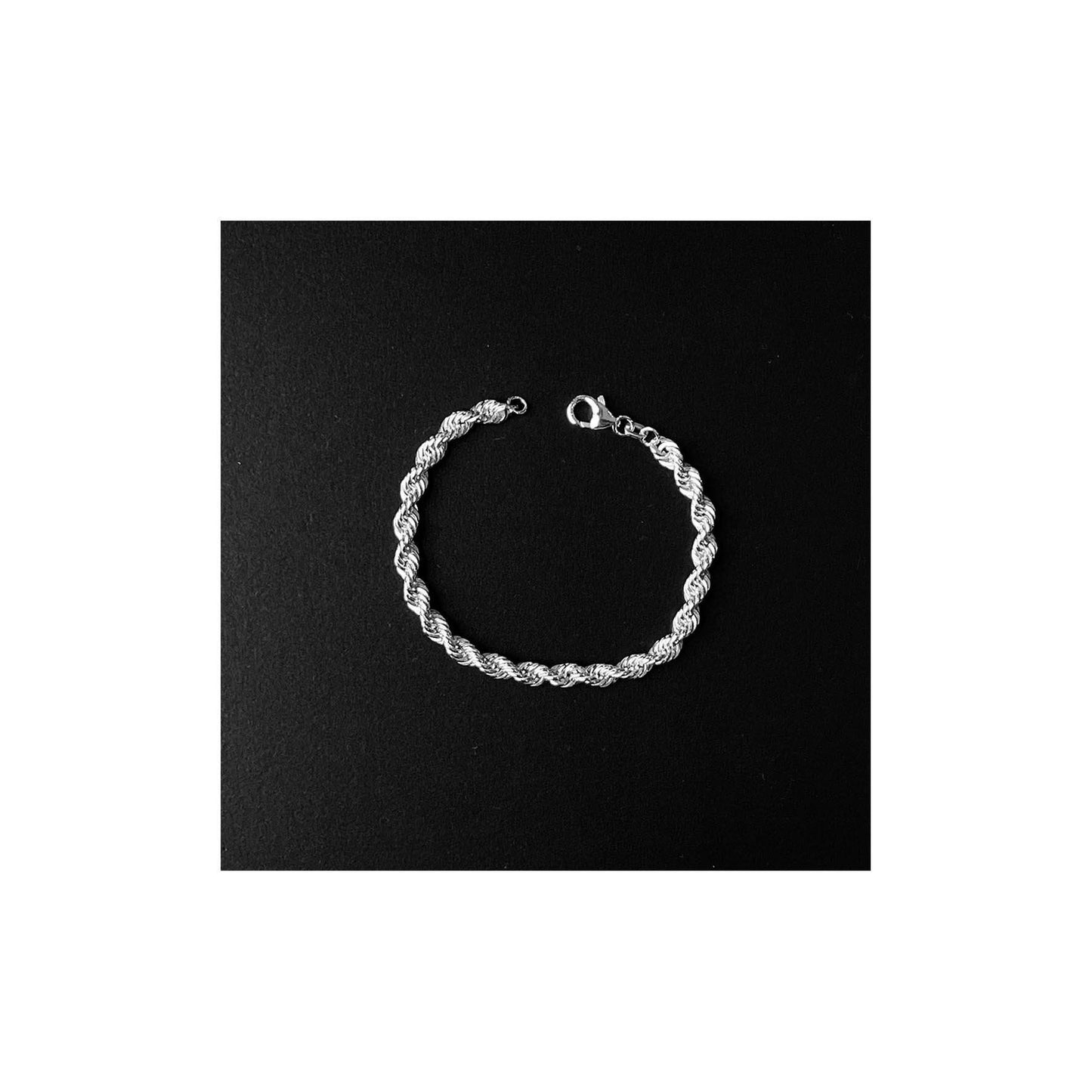 4.5mm Sterling Silver Rope Bracelet